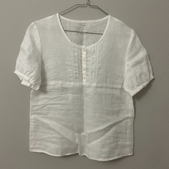 Muji Linen Blouse in White - Picture 1 of 2
